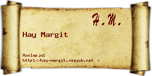 Hay Margit névjegykártya
